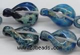CDI66 16 inches 20*30mm petal shaped dyed imperial jasper beads