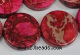 CDI665 15.5 inches 25mm coin dyed imperial jasper beads