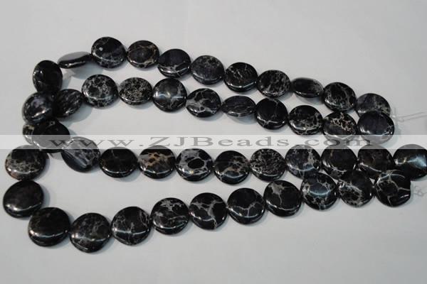 CDI689 15.5 inches 18mm flat round dyed imperial jasper beads