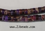 CDI704 15.5 inches 3*6mm heishi dyed imperial jasper beads