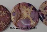 CDI708 15.5 inches 35mm flat round dyed imperial jasper beads