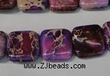 CDI717 15.5 inches 16*16mm square dyed imperial jasper beads