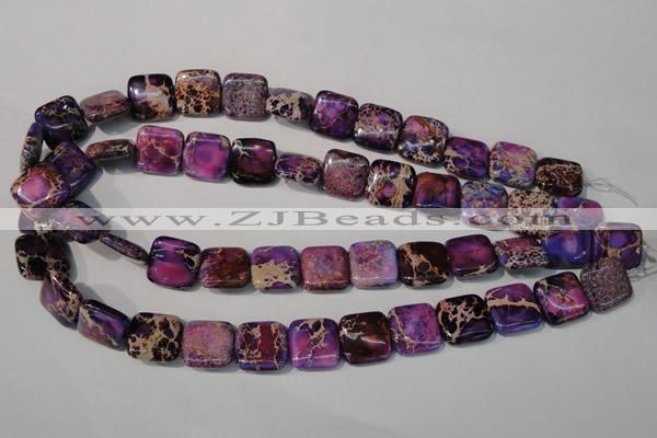 CDI717 15.5 inches 16*16mm square dyed imperial jasper beads