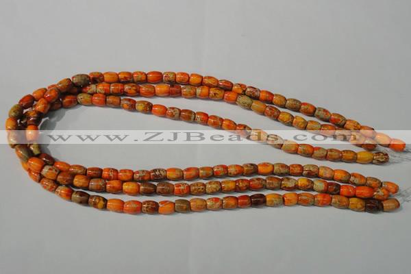 CDI740 15.5 inches 5*8mm drum dyed imperial jasper beads