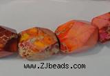CDI747 15.5 inches 13*18mm faceted nuggets dyed imperial jasper beads