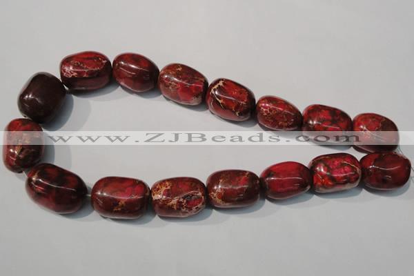 CDI771 15.5 inches 18*25mm nuggets dyed imperial jasper beads