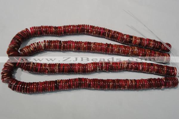 CDI773 15.5 inches 2*12mm dish dyed imperial jasper beads
