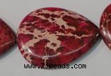 CDI790 15.5 inches 30*40mm flat teardrop dyed imperial jasper beads