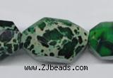 CDI80 16 inches 20*30mm faceted nuggets dyed imperial jasper beads