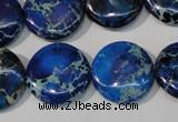 CDI908 15.5 inches 20mm flat round dyed imperial jasper beads