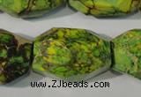 CDI933 15.5 inches 19*30mm faceted nuggets dyed imperial jasper beads