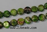 CDI935 15.5 inches 8mm flat round dyed imperial jasper beads