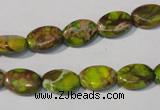 CDI939 15.5 inches 8*12mm oval dyed imperial jasper beads