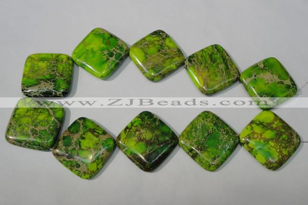 CDI951 15.5 inches 35*35mm diamond dyed imperial jasper beads