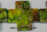 CDI954 15.5 inches 45*45mm cross dyed imperial jasper beads