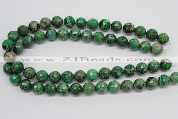 CDI98 16 inches 14mm faceted round dyed imperial jasper beads wholesale