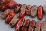 CDI985 15.5 inches 6*15mm - 8*20mm dyed imperial jasper chips beads