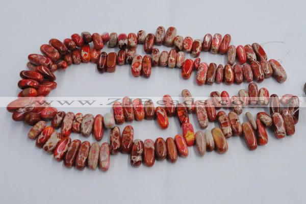 CDI985 15.5 inches 6*15mm - 8*20mm dyed imperial jasper chips beads