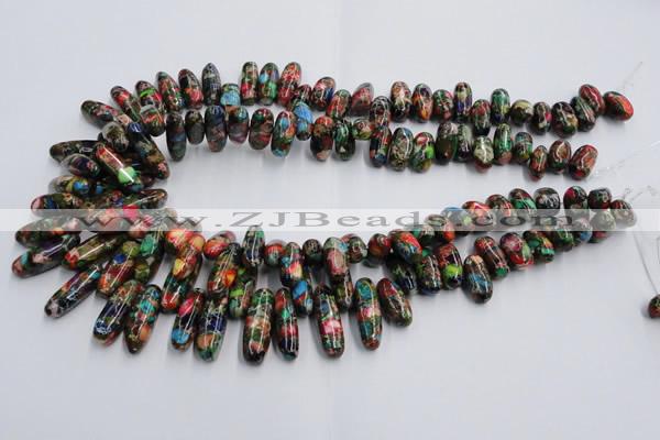 CDI990 15.5 inches 8*14mm - 8*24mm dyed imperial jasper chips beads