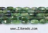 CDJ412 15.5 inches 8*14 - 9*14mm faceted freeform Canadian jade beads