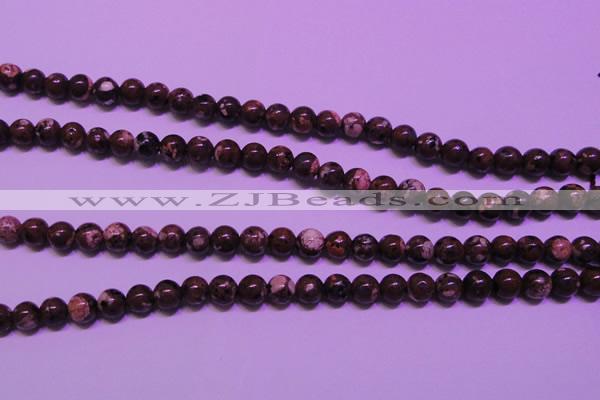 CDM51 15 inches 6mm round strawberry dalmatian jasper beads