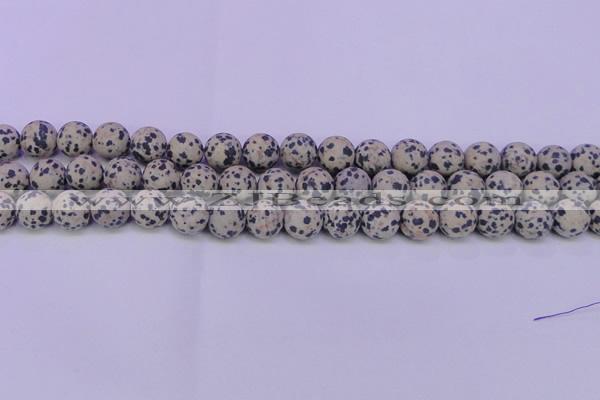 CDM82 15.5 inches 8mm round matte dalmatian jasper beads