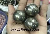 CDN10 30mm round pyrite gemstone decorations wholesale