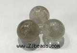 CDN1033 30mm round smoky quartz decorations wholesale