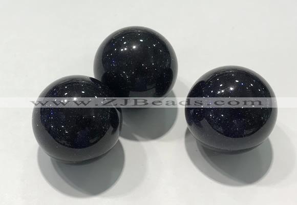 CDN1055 30mm round blue goldstone decorations wholesale