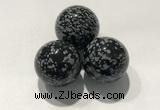 CDN1061 30mm round snowflake obsidian decorations wholesale