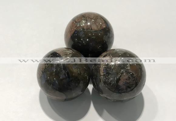 CDN1066 30mm round grey opal decorations wholesale