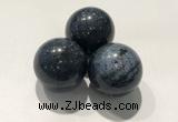 CDN1069 30mm round blue dumortierite decorations wholesale