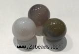 CDN1094 30mm round grey agate decorations wholesale