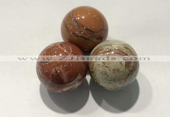 CDN1110 30mm round brecciated jasper decorations wholesale