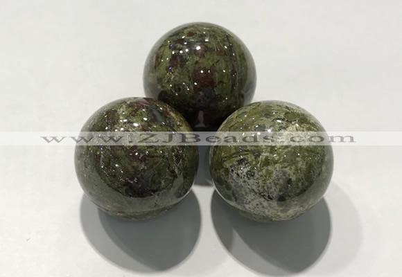 CDN1135 30mm round dragon blood jasper decorations wholesale