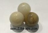 CDN1153 30mm round yellow jade decorations wholesale