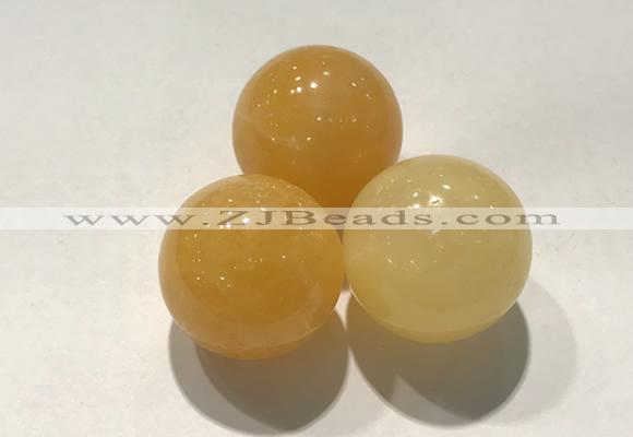 CDN1154 30mm round yellow jade decorations wholesale