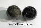 CDN1240 40mm round golden obsidian decorations wholesale