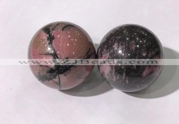 CDN1250 40mm round rhodonite decorations wholesale