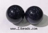 CDN1257 40mm round blue goldstone decorations wholesale