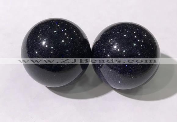 CDN1257 40mm round blue goldstone decorations wholesale