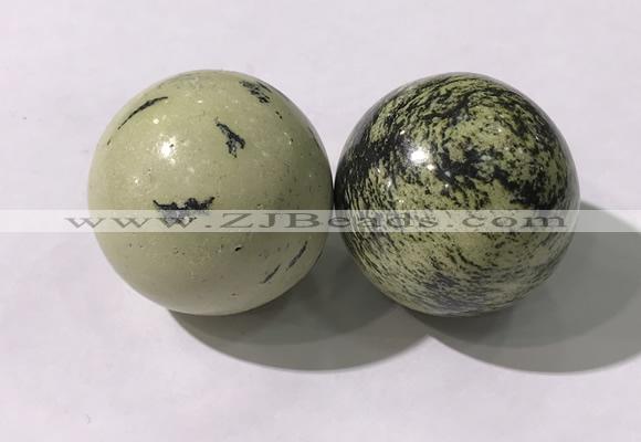 CDN1268 40mm round yellow jasper decorations wholesale