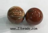 CDN1272 40mm round red jasper decorations wholesale