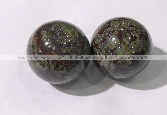 CDN1288 40mm round dragon blood jasper decorations wholesale