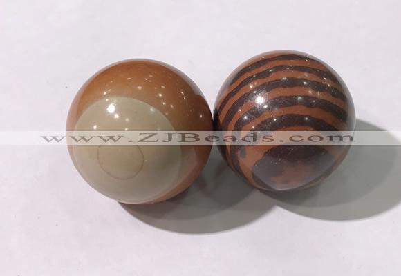CDN1292 40mm round red picture jasper decorations wholesale