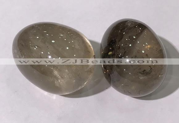 CDN1331 35*45mm egg-shaped smoky quartz decorations wholesale