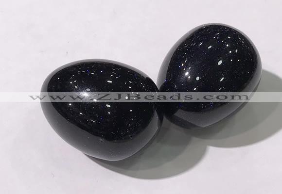 CDN1345 35*45mm egg-shaped blue goldstone decorations wholesale