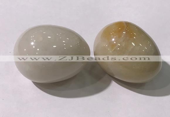 CDN1351 35*45mm egg-shaped yellow jade decorations wholesale