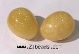 CDN1352 35*45mm egg-shaped yellow jade decorations wholesale