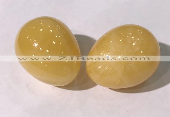 CDN1352 35*45mm egg-shaped yellow jade decorations wholesale